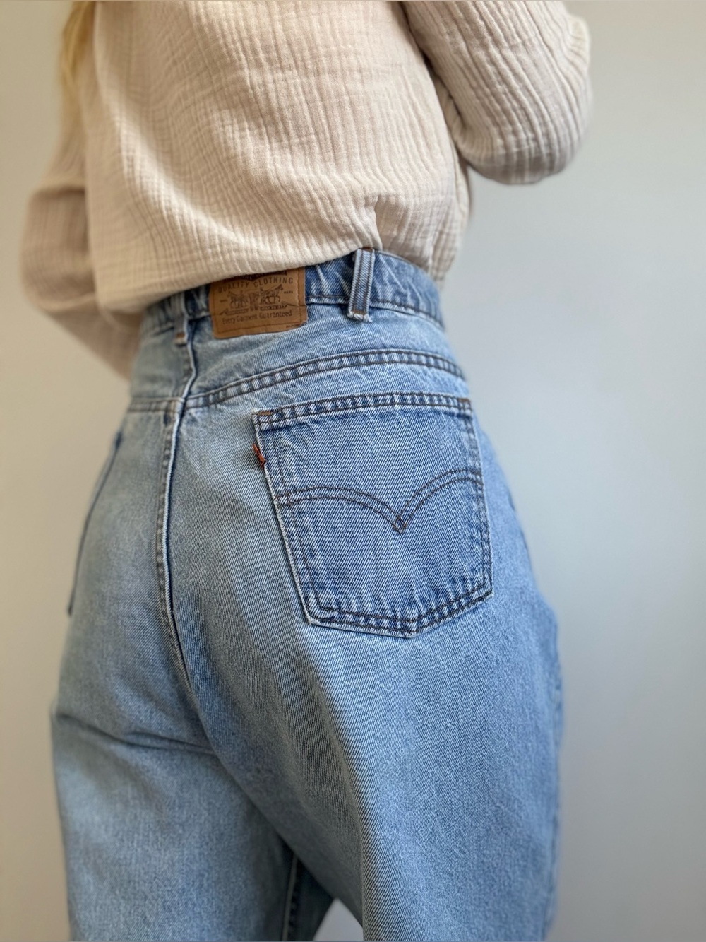 Vintage Levi’s 619 orange tab light wash 90s Levi’s made in Canada